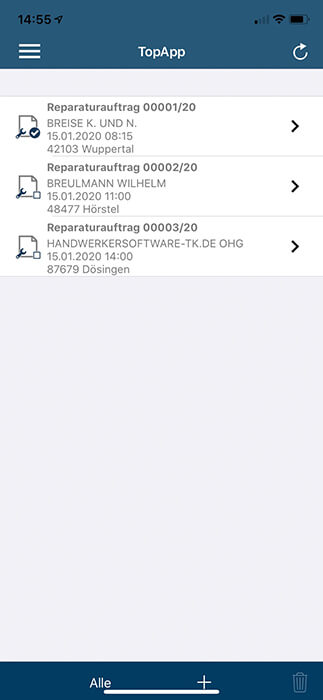 TopApp Reparaturauftrag